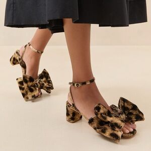 Loeffler Randall Carmen Ankle Strap Sandal Cheetah Heel